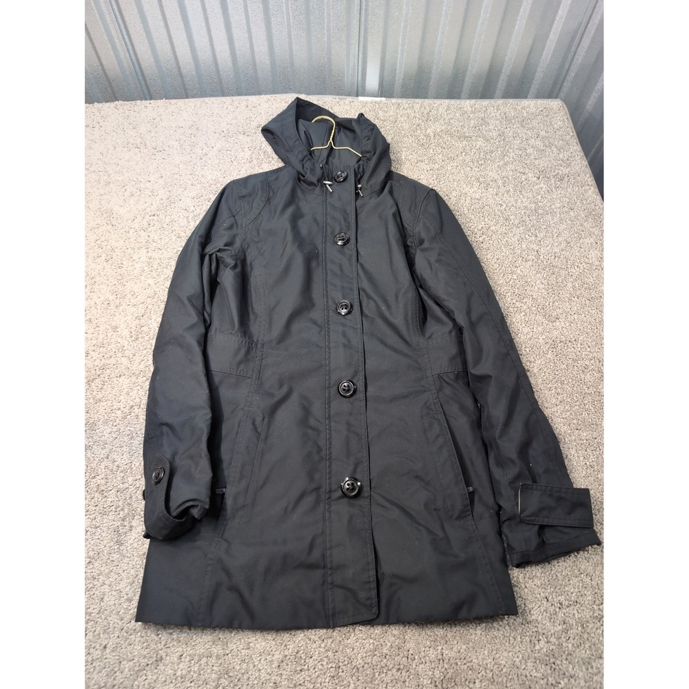 Marmot Womens Black Hooded Trench Coat Jacket Size M‎ 165 88A